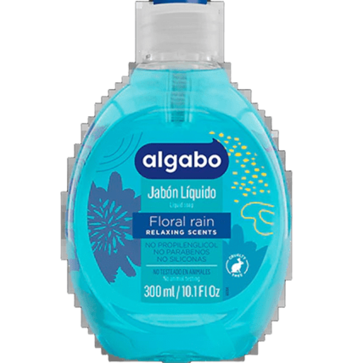 Jabon Liquido Algabo x300 ml. Floral Rain (azul)