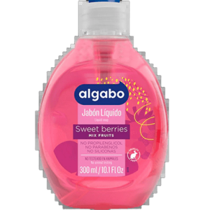 Jabon Liquido Algabo x300 ml. Sweet Berries (Rojo)