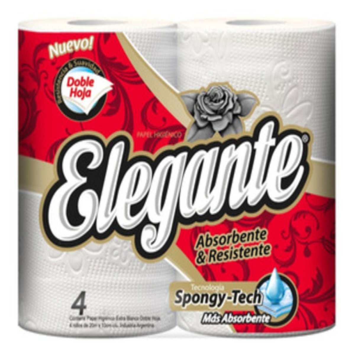 Papel Higienico Elegante 4X20X10 D.H (ROJO)