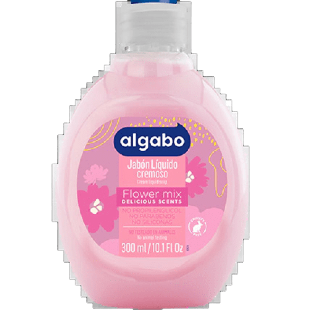 Jabon Liquido Algabo x300 ml. Flower mix (rosa)