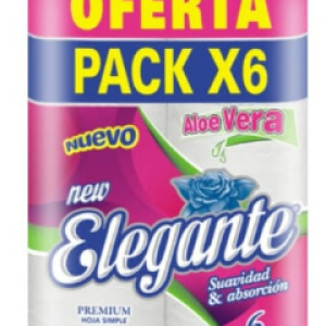 Papel Higienico ELEGANTE ALOE VERA 12x6x30 mts