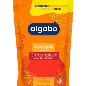 Repuesto Economico Jabon Liquido Algabo x300 ml. Citrus Splash (naranja)