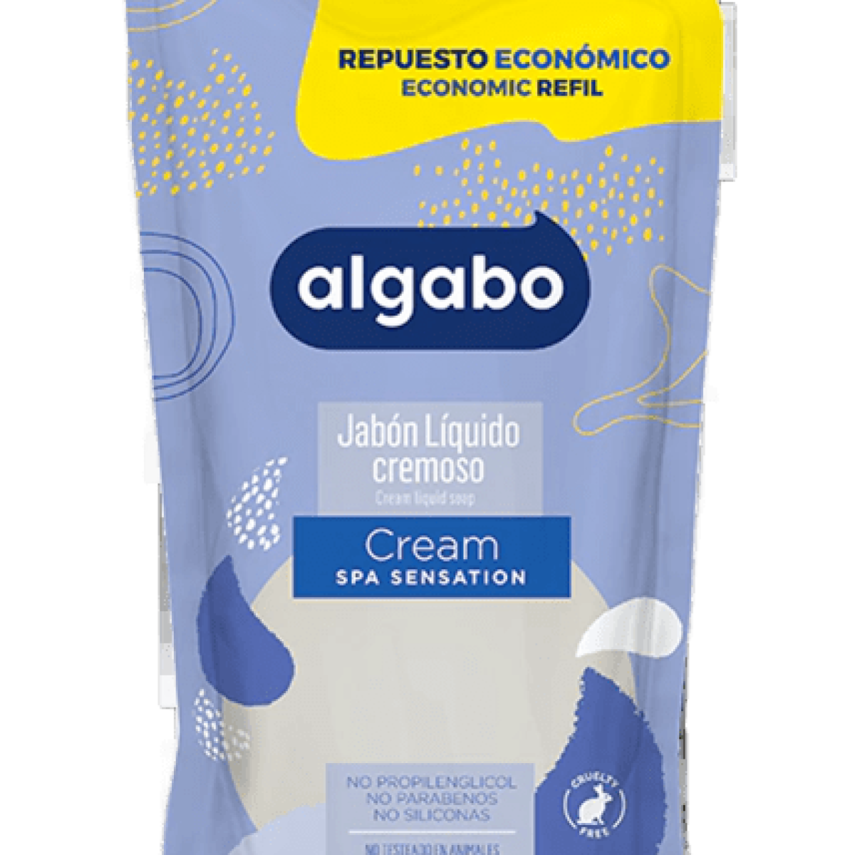 Repuesto Economico Jabon Liquido Algabo x300 ml. Cream (blanco)